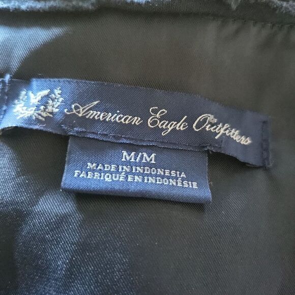 American Eagle Outfitters navy blue tweed embellished blazer - Picture 7 of 8